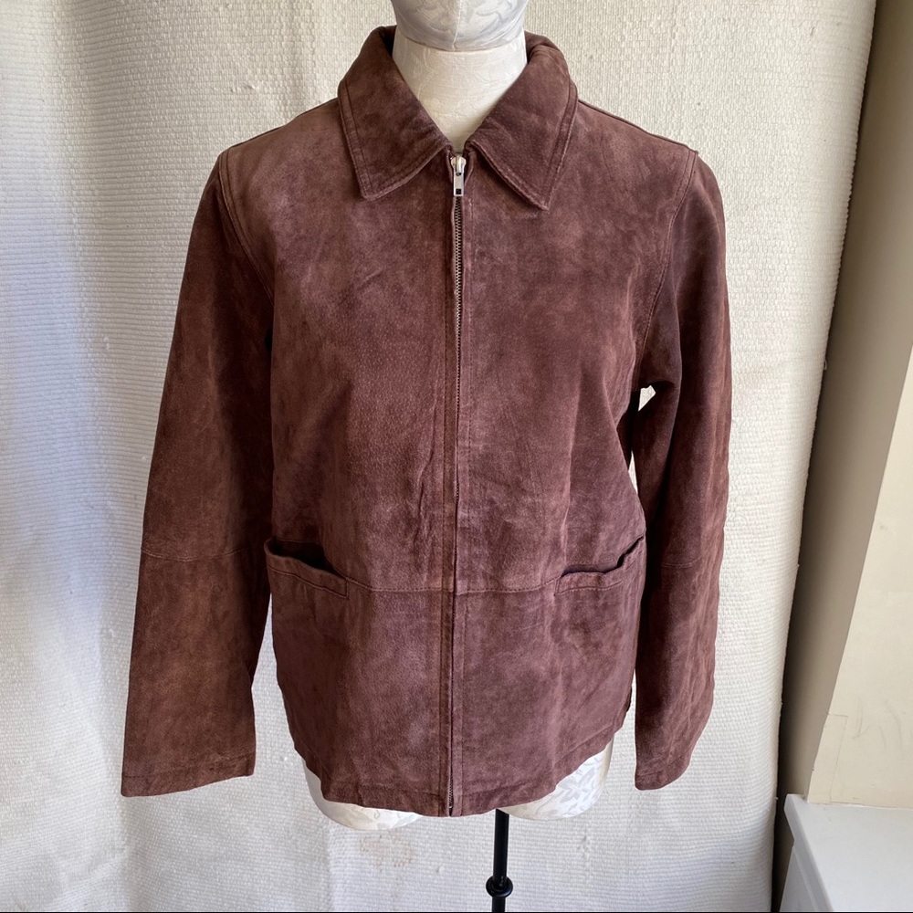 Vintage 90s S/M Rainbow Boho Suede Leather Jacket - Picture 5 of 8